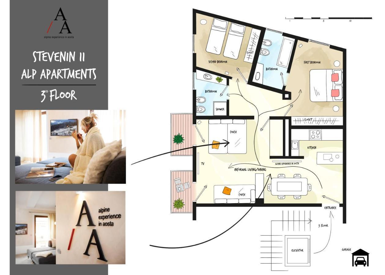 Alp Apartments Ski & Bike - Stevenin11 Aosta Luaran gambar